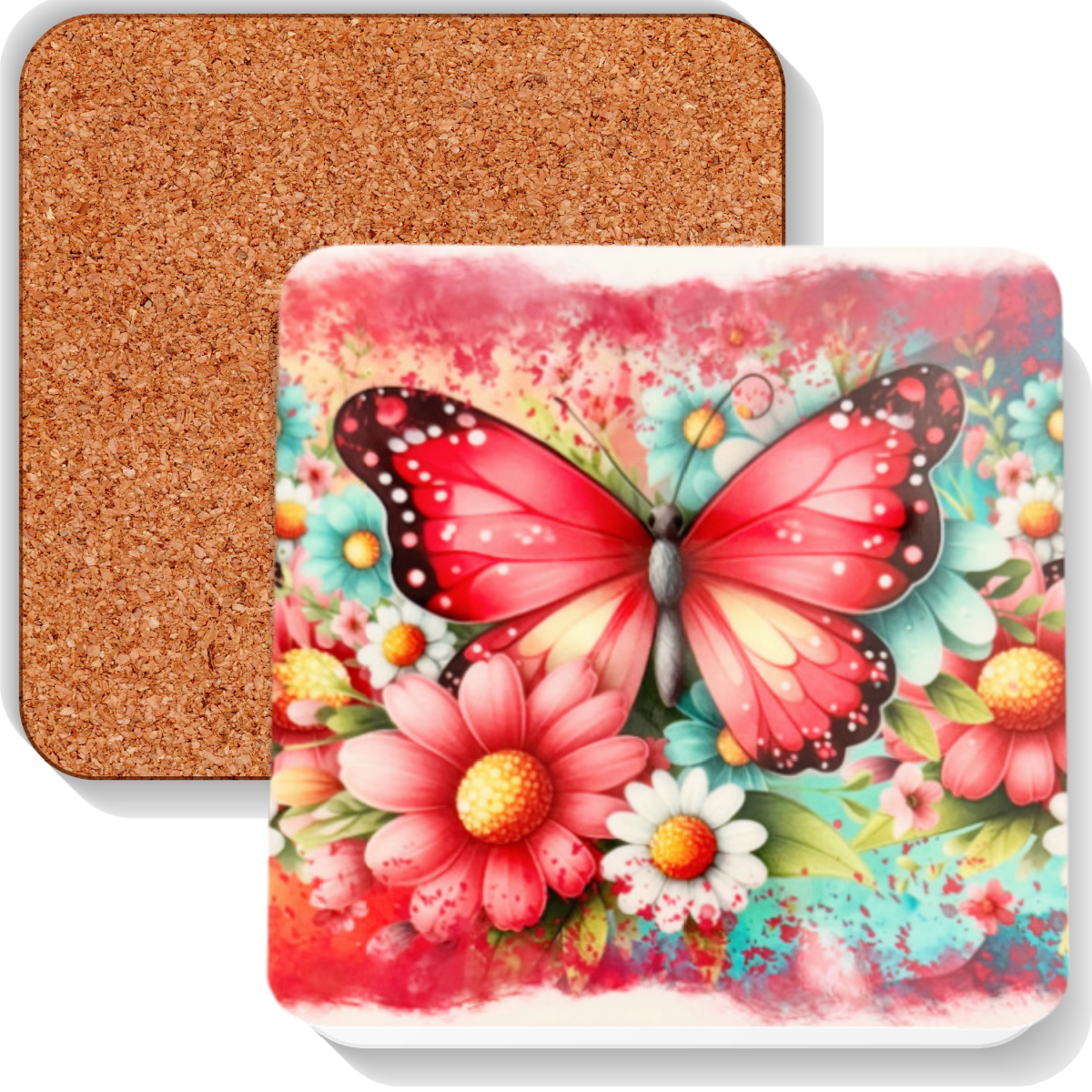 Colourful MDF Square Coasters Sassy